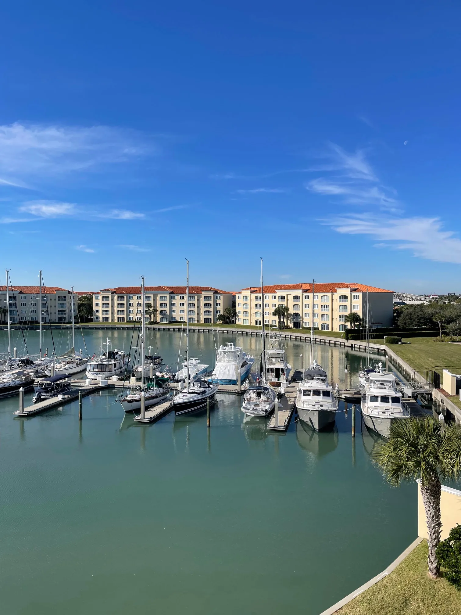 Boats moored on the water near Port Salerno's Manatee Pocket waterfront