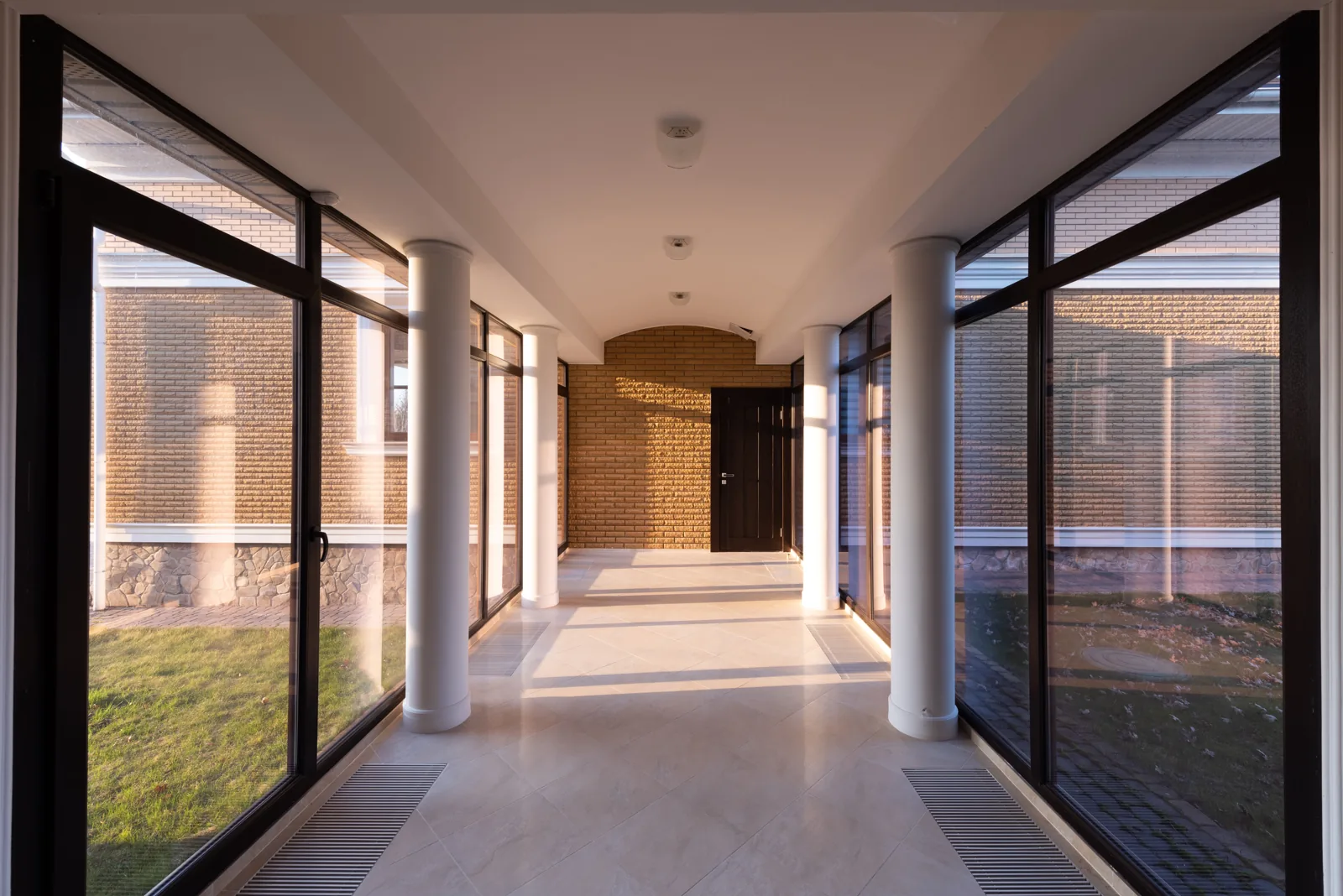 Screened patio with sliding doors at a Florida rental property