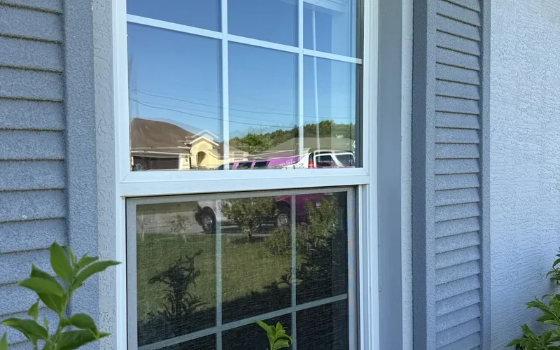 Replacement sealed impact glass unit fitted into the original window frame